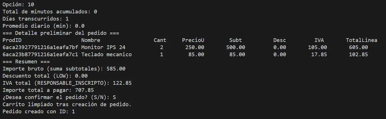 Polyglot Persistence: resumen y confirmación de un pedido desde la consola